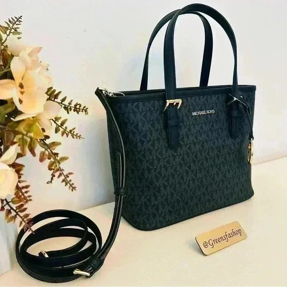 Michael Kors XS Jet Set Travel Carryall Top Zip Tote Black - Picture 2 of 9